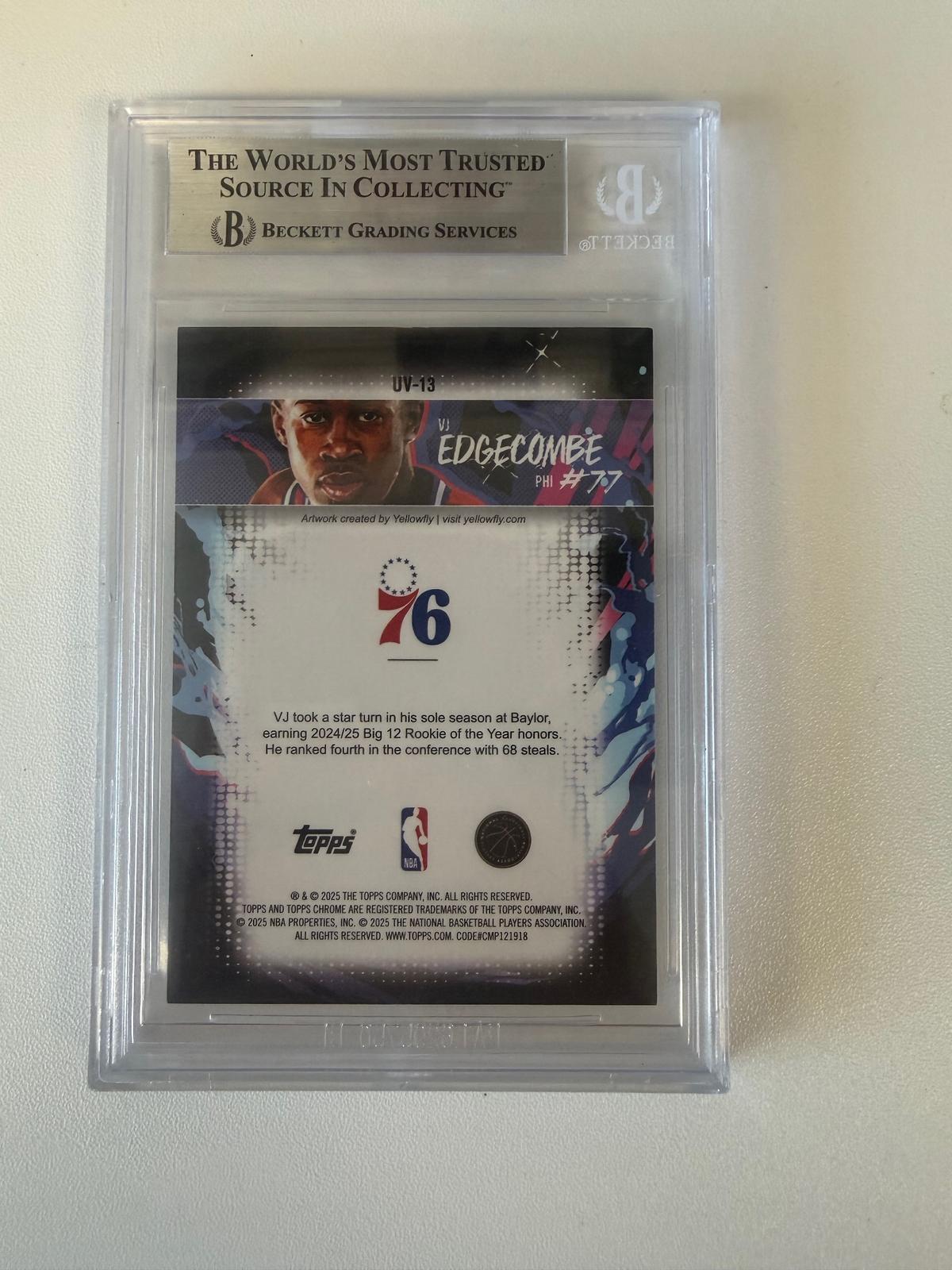 2025-26 Topps Chrome #UV-13 VJ Edgecombe Ultra Violet All-Stars