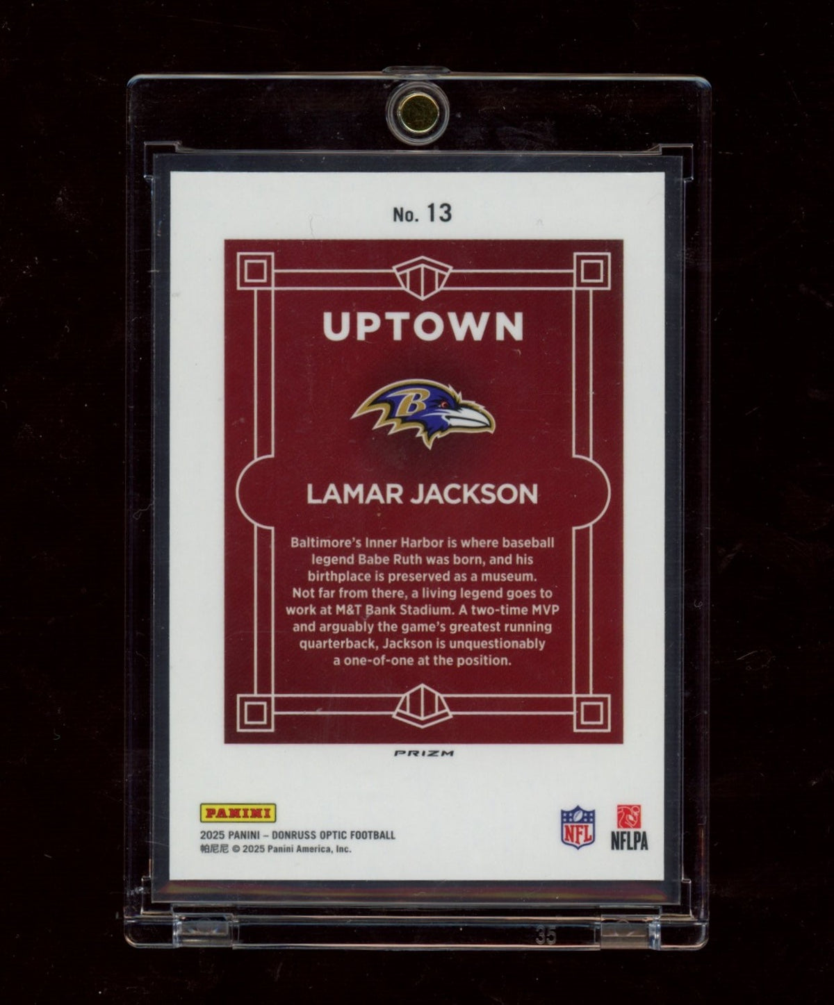 2025 Donruss Optic #13 Lamar Jackson Uptown