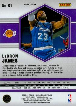2020-21 Panini Mosaic #81 LeBron James Mosaic Camo Pink PSA 10