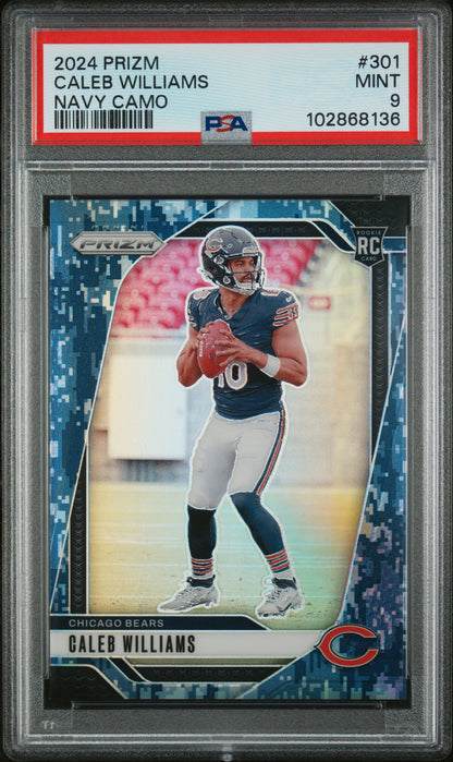 2024 Panini Prizm #301 Caleb Williams Navy Camo PSA 9