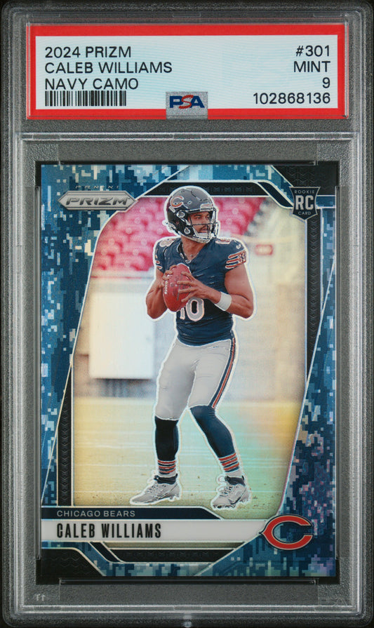 2024 Panini Prizm #301 Caleb Williams Navy Camo PSA 9
