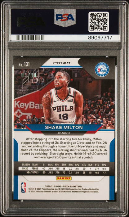 2020 Panini Prizm #131 Shake Milton Gold Prizm PSA 8