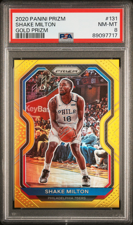 2020 Panini Prizm #131 Shake Milton Gold Prizm PSA 8