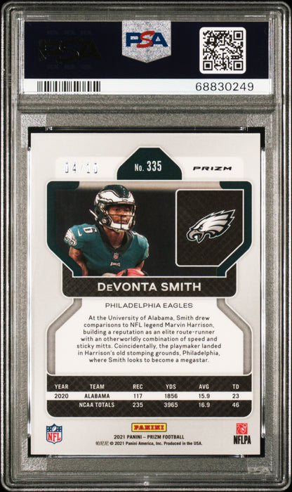 2021 Panini Prizm #335 Devonta Smith Gold Prizm PSA 9