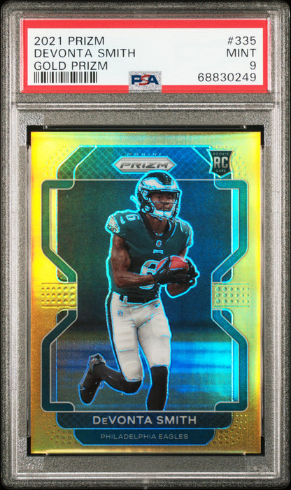 2021 Panini Prizm #335 Devonta Smith Gold Prizm PSA 9