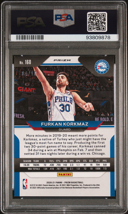 2020 Panini Prizm #160 Furkan Korkmaz Gold Prizm PSA 7