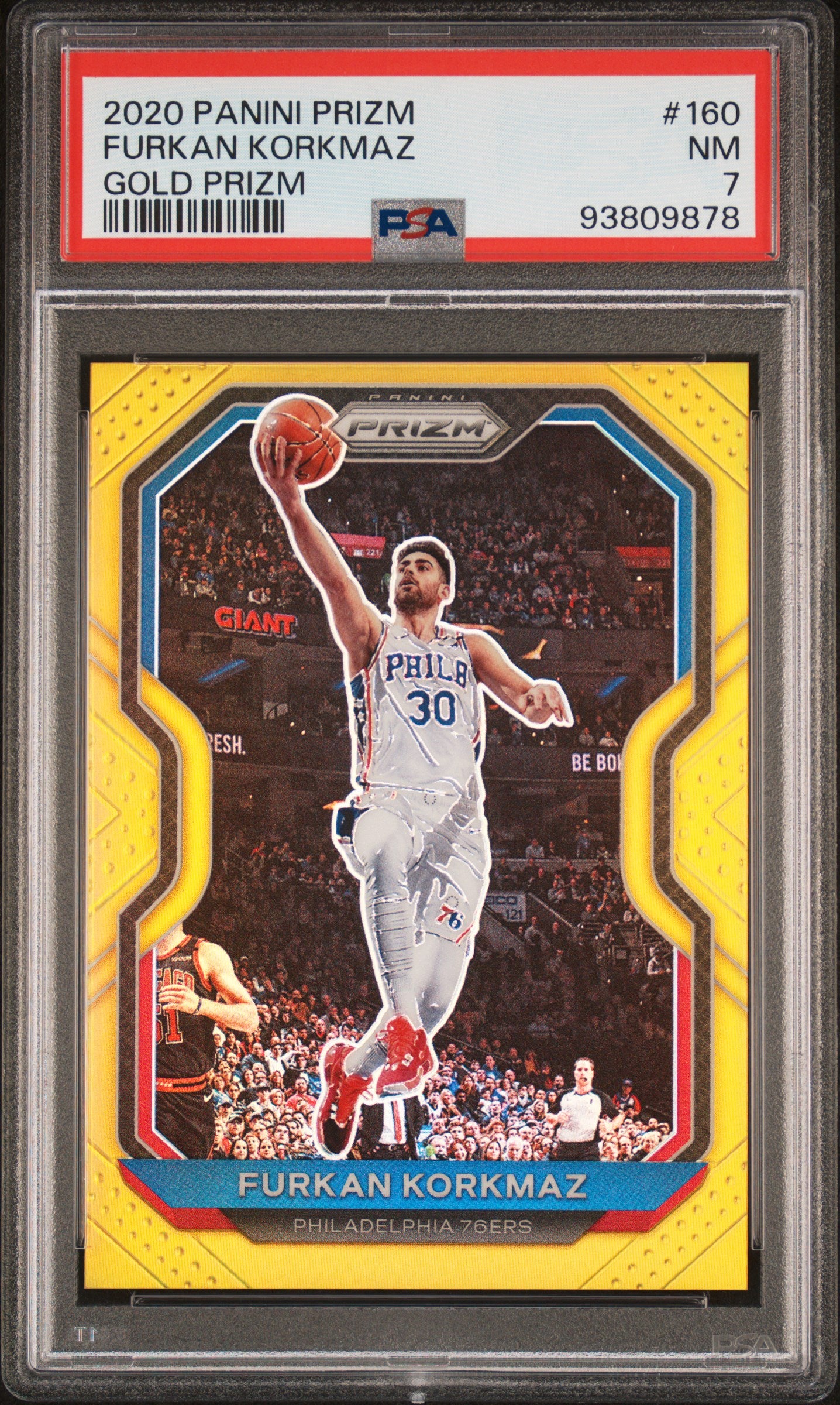 2020 Panini Prizm #160 Furkan Korkmaz Gold Prizm PSA 7