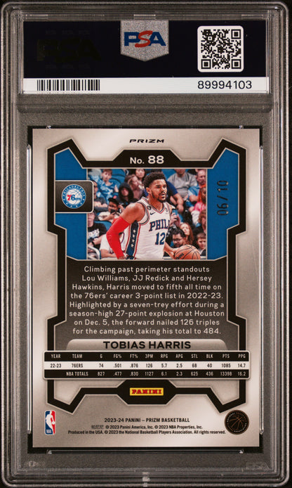 2023 Panini Prizm #88 Tobias Harris Gold Prizm PSA 10