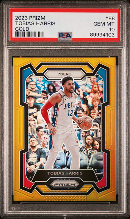 2023 Panini Prizm #88 Tobias Harris Gold Prizm PSA 10