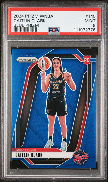 2024 Panini Prizm Wnba #145 Caitlin Clark Blue Prizm PSA 9