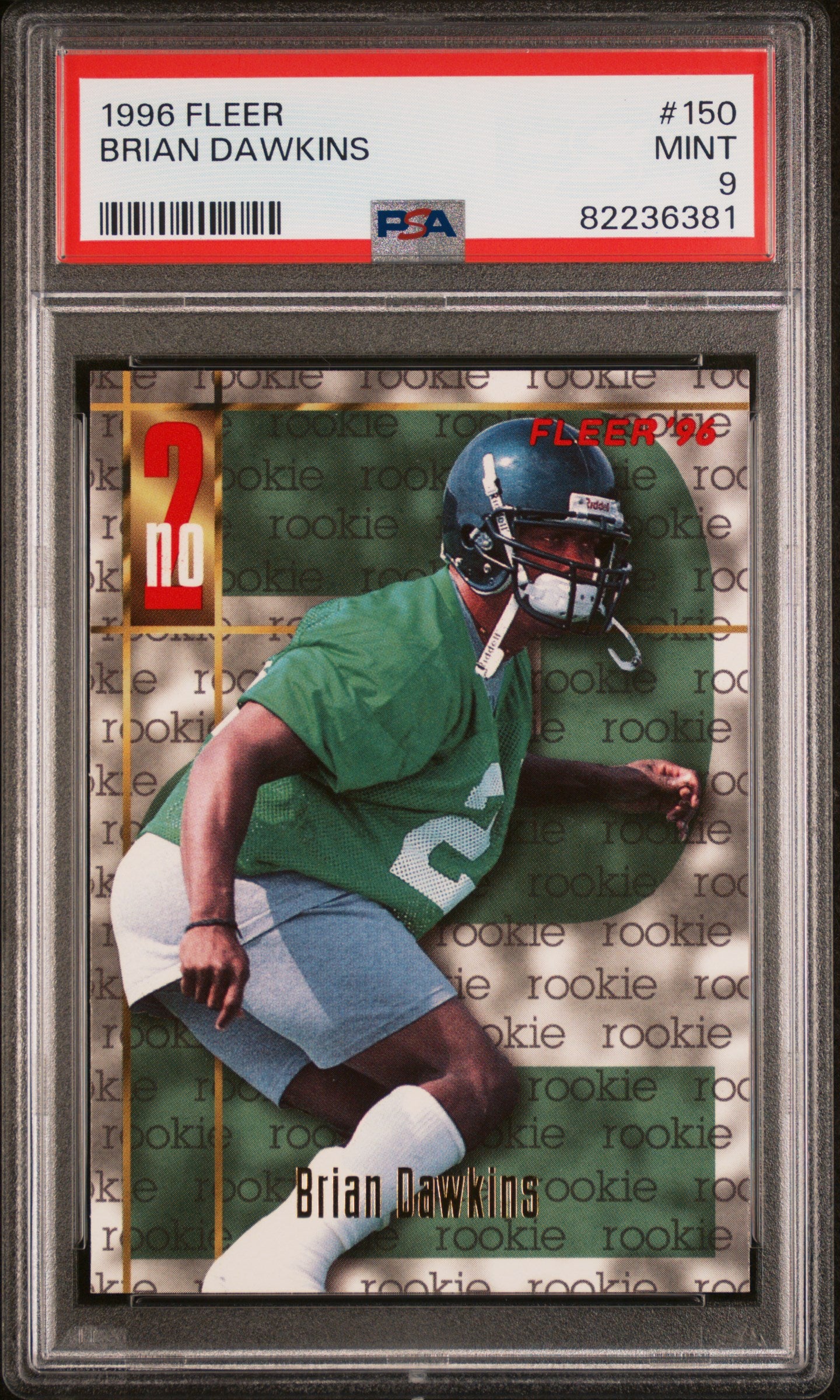 1996 Fleer #150 Brian Dawkins PSA 9
