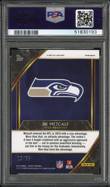 2019 Panini Select #207 Dk Metcalf White Prizm PSA 10