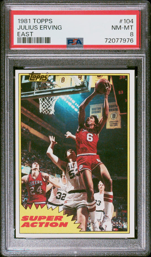1981 Topps #104 Julius Erving East PSA 8