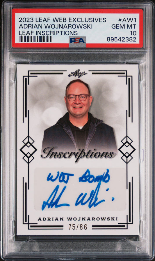 2023 Leaf Web Exclusives #AW1 Adrian Wojnarowski Leaf Inscriptions PSA 10