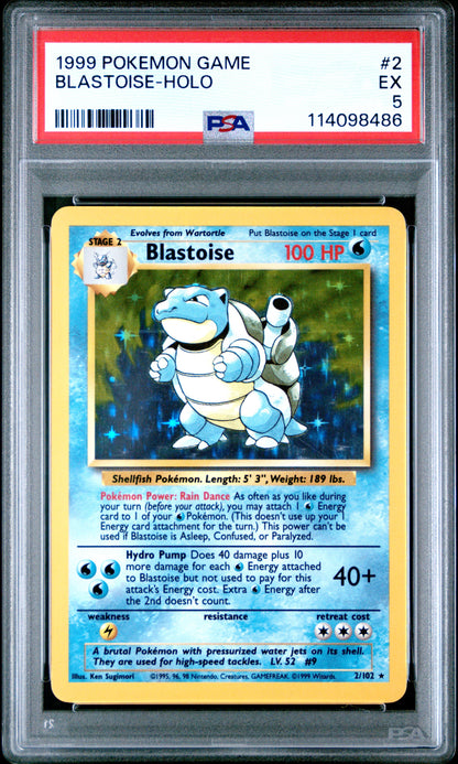 1999 Pokemon Game #2 Blastoise-Holo PSA 5