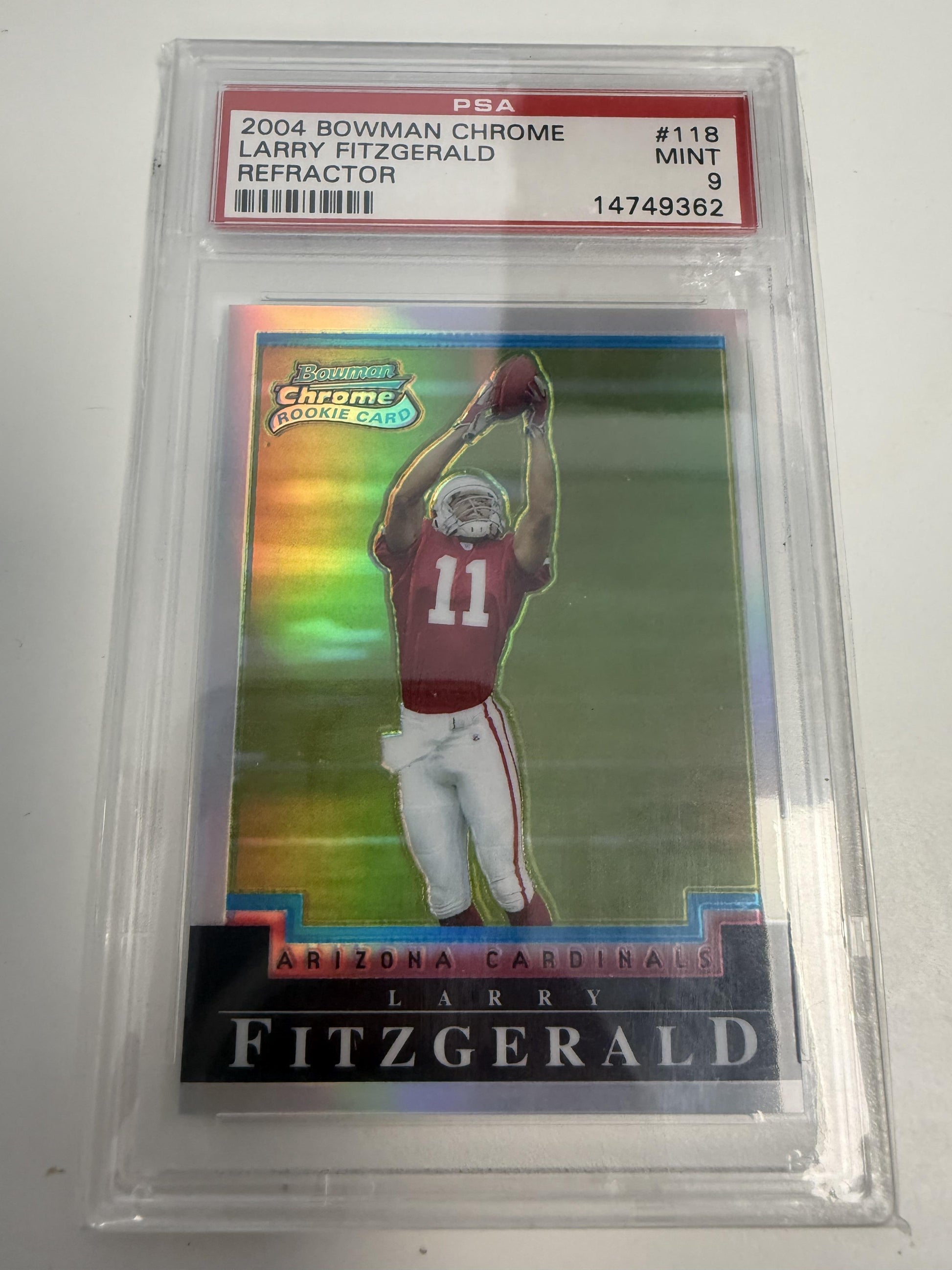 2004 Bowman Chrome #118 Larry Fitzgerald Refractor PSA 9