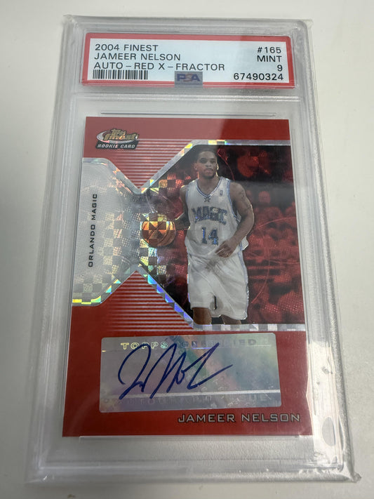 2004 Finest #165 Jameer Nelson Auto-Red X-Fractor PSA 9