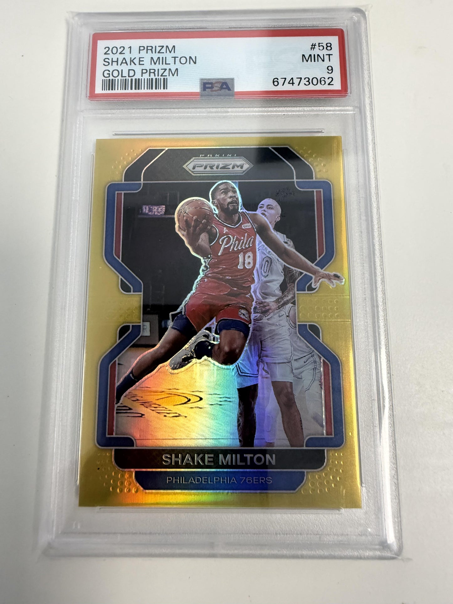 2021 Panini Prizm #58 Shake Milton Gold Prizm PSA 9