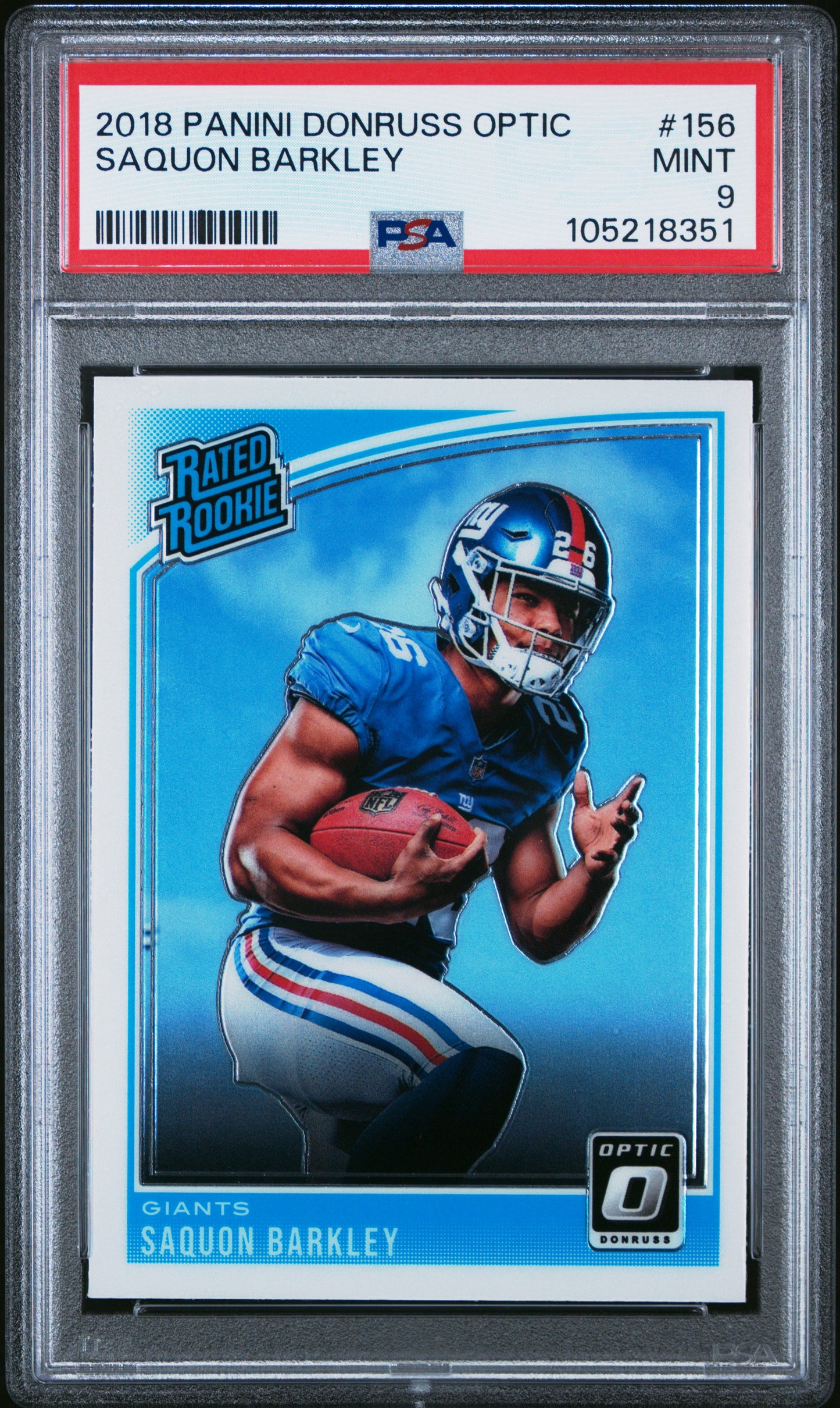 2018 Panini Donruss Optic #156 Saquon Barkley PSA 9