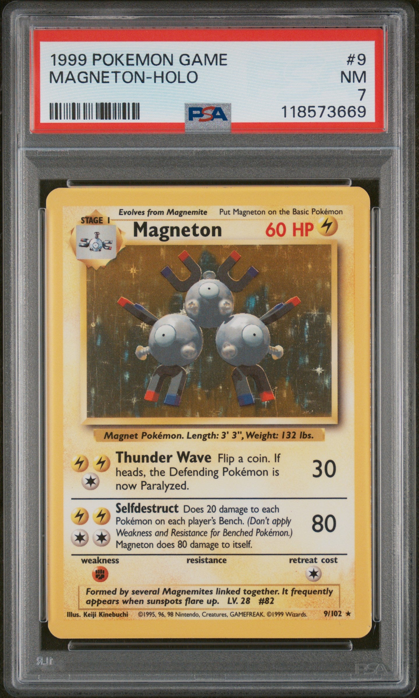 1999 Pokemon Game #9 Magneton-Holo PSA 7