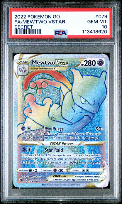 2022 Pokemon Go #079 Fa/Mewtwo Vstar Secret PSA 10