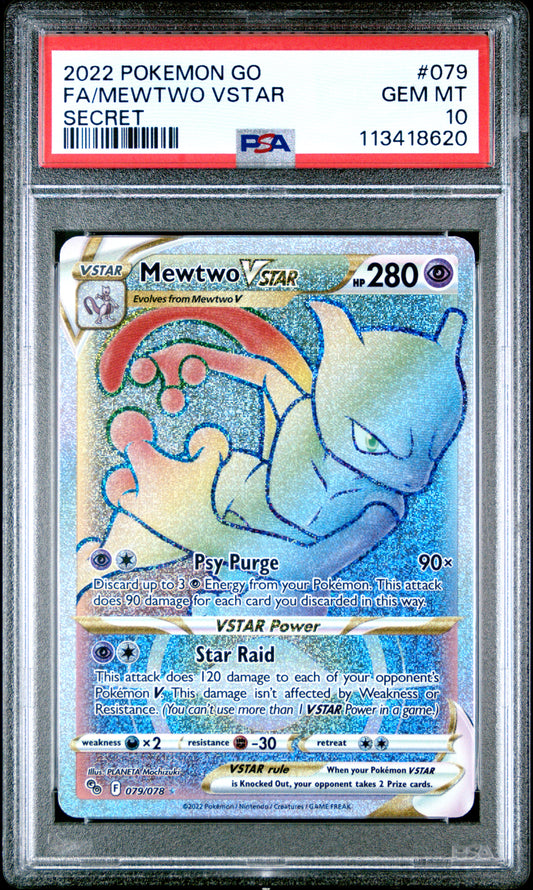 2022 Pokemon Go #079 Fa/Mewtwo Vstar Secret PSA 10