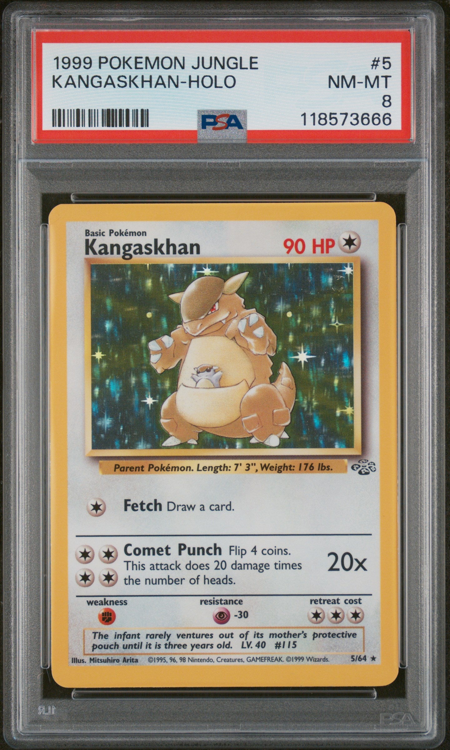 1999 Pokemon Jungle #5 Kangaskhan-Holo PSA 8