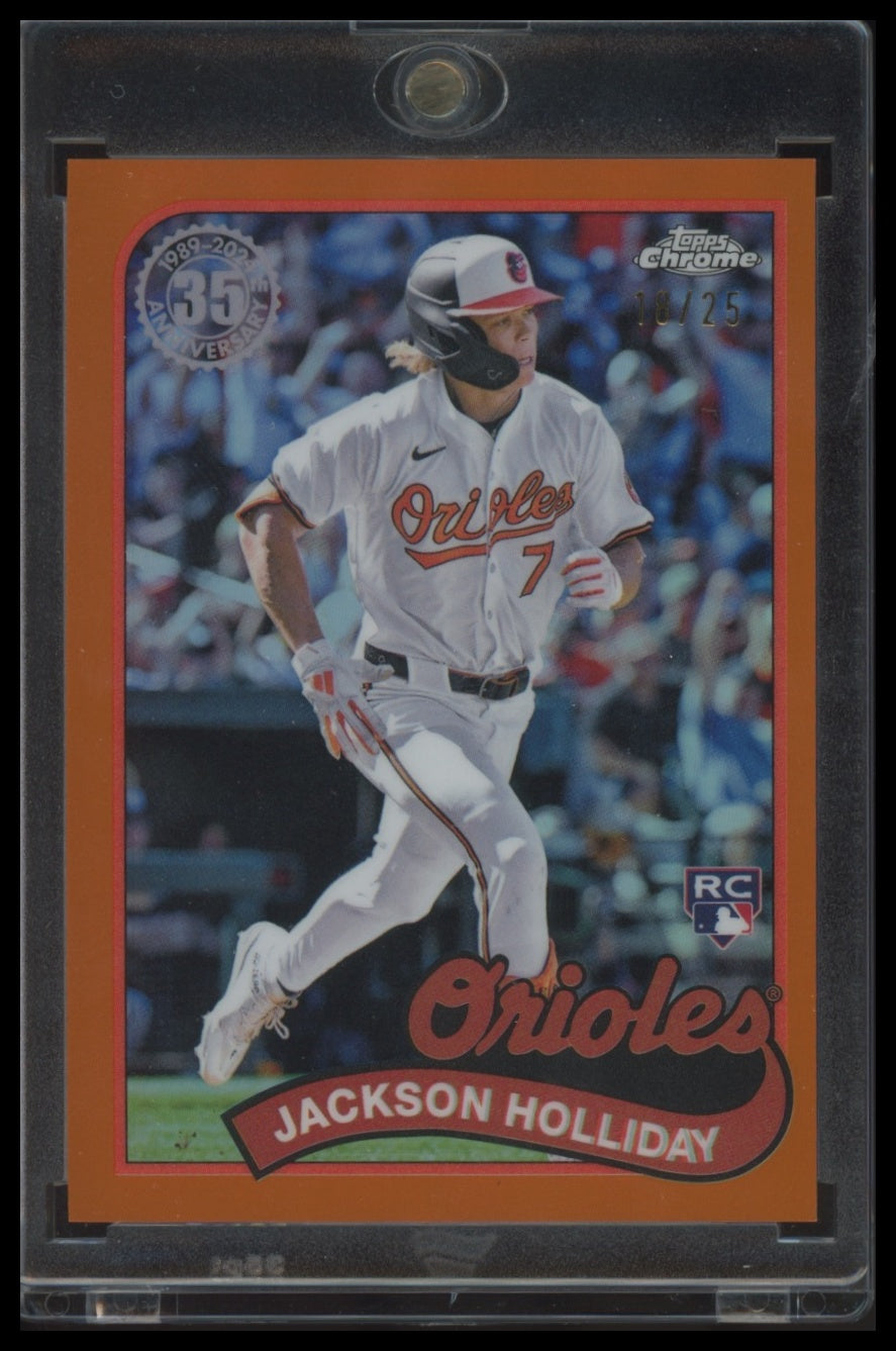 2024 Topps Chrome Update Jackson Holliday 1989 35th Anniversary Orange Ref #/25