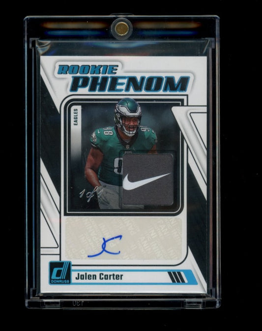 2023 Donruss #RPJ-JCAR Jalen Carter Rookie Phenom Jerseys Brand Logo #/1