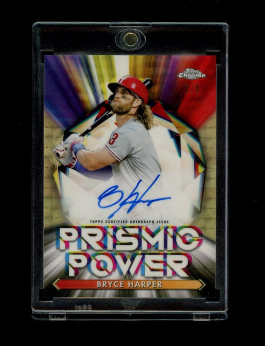 2021 Topps Chrome #PPA-BH Bryce Harper Prismic Power Autographs Superfractor #/1