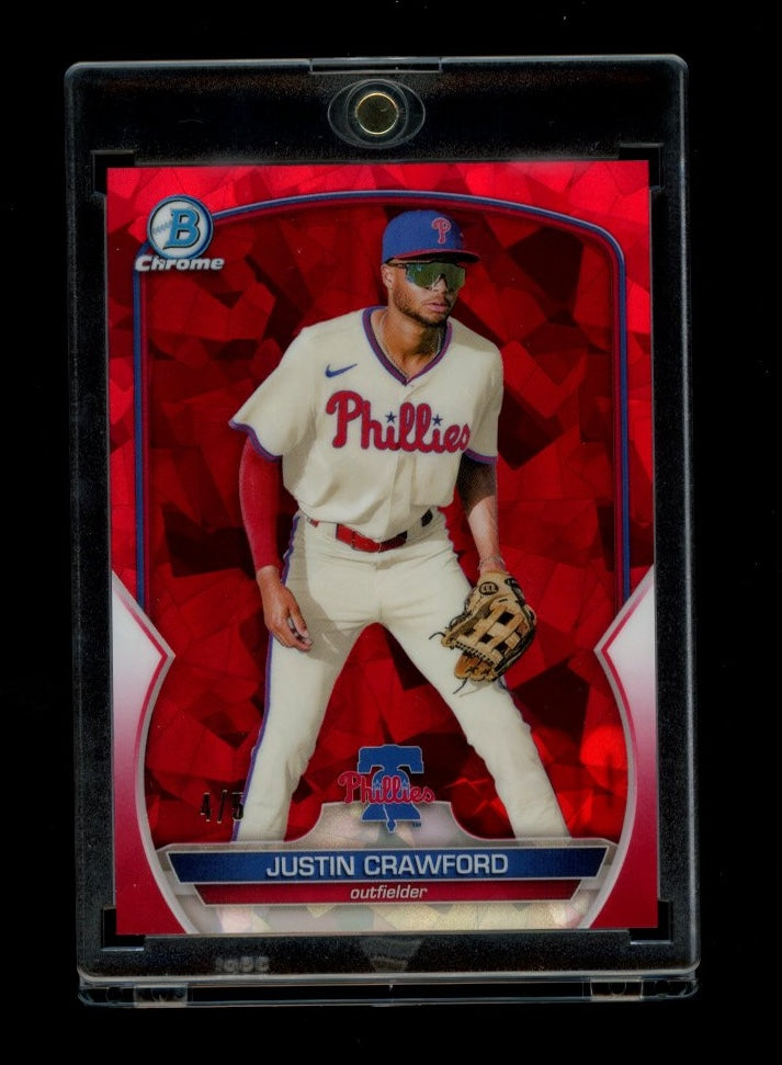 2023 Bowman Chrome Sapphire Edition #BCP-217 Justin Crawford Prospects Red #/5