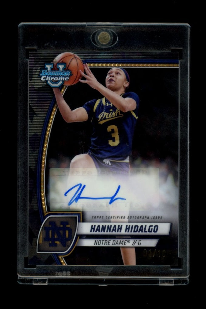 2024-25 Bowman U Chrome Saph #26 Hannah Hidalgo Black Refractor Auto #/10