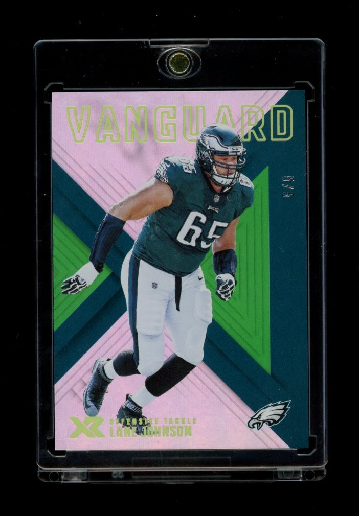 2018 Panini XR #V8 Lane Johnson Vanguard Green #/5