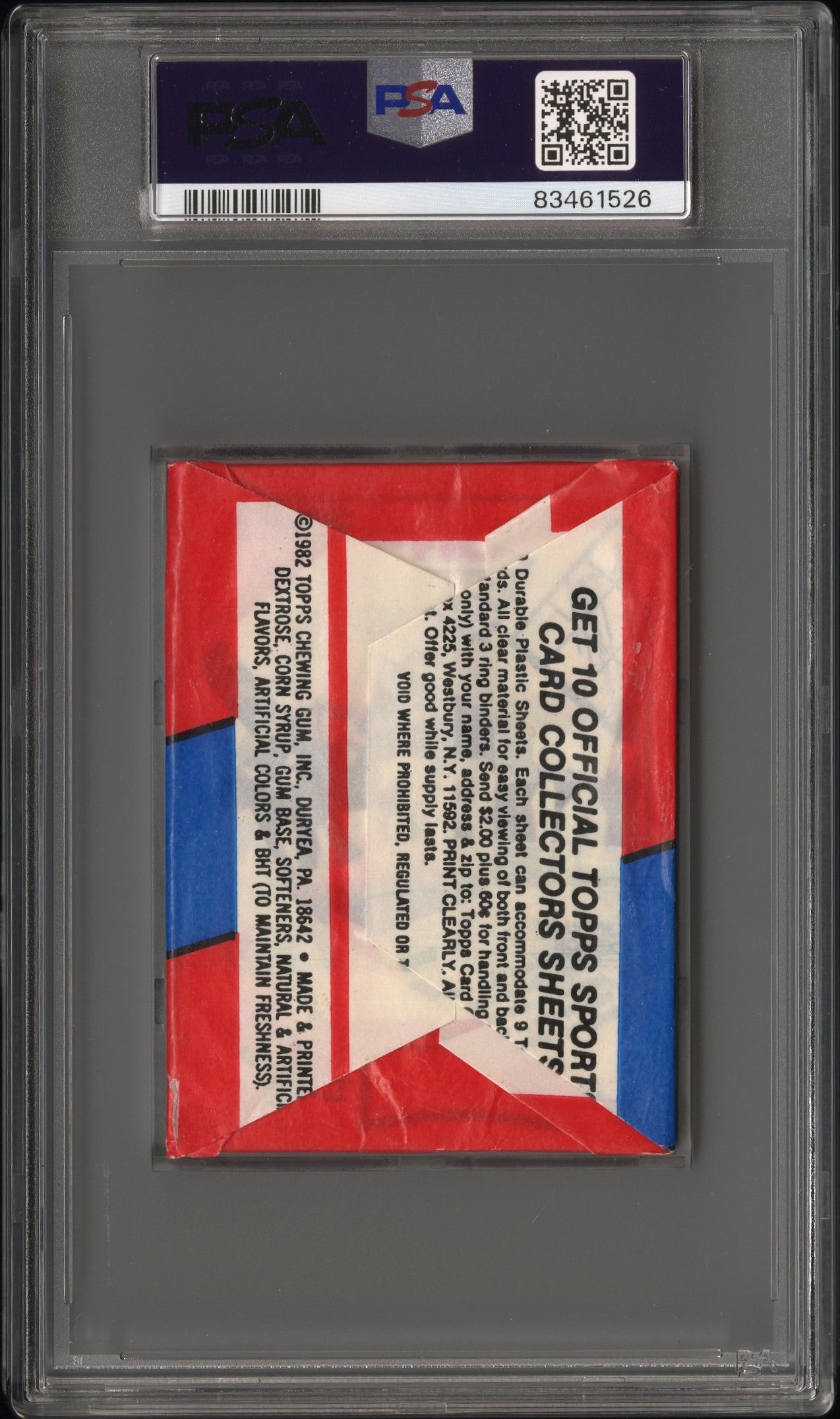 1982 Topps Football Wax Pack Wax Pack Anthony Munoz-Back PSA 7