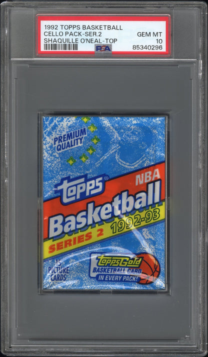 1992 Topps Basketball Cello Pack Cello Pack-Ser.2 Shaquille O'Neal-Top PSA 10