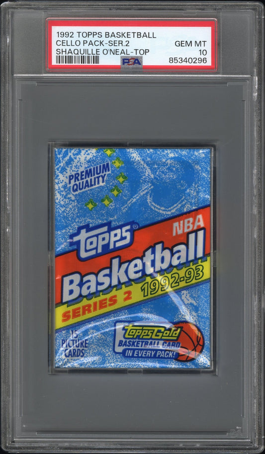 1992 Topps Basketball Cello Pack Cello Pack-Ser.2 Shaquille O'Neal-Top PSA 10
