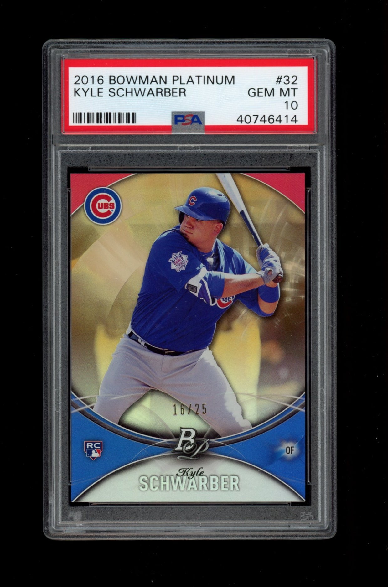 2016 Bowman Platinum #32 Kyle Schwarber PSA 10 /25