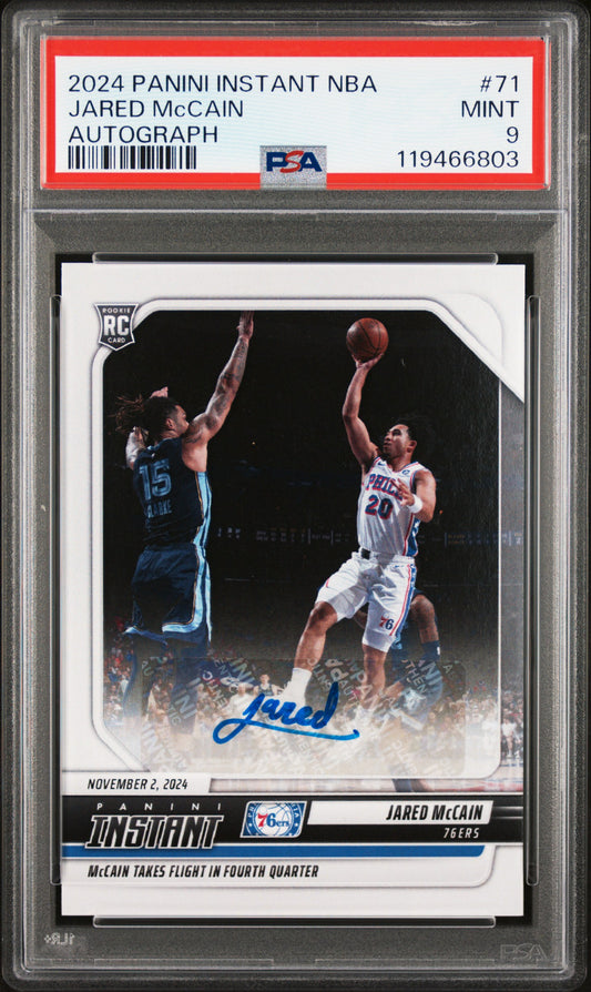 2024 Panini Instant NBA #71 Jared Mccain Autograph PSA 9 /99