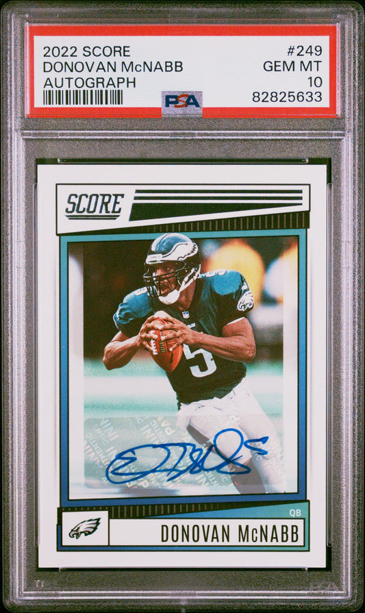 2022 Panini Score #249 Donovan Mcnabb Autograph PSA 10