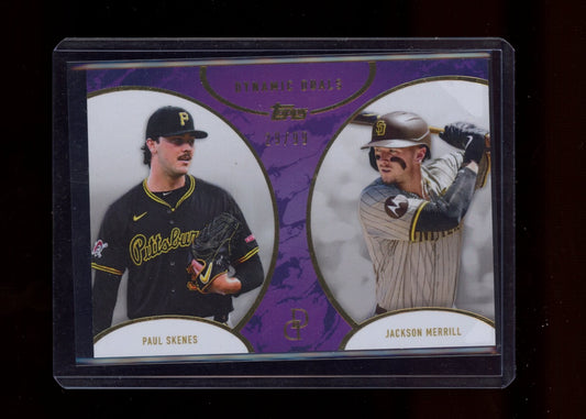 2025 Topps Dynamic Duals #38 Paul Skenes / Jackson Merrill SN99 Purple