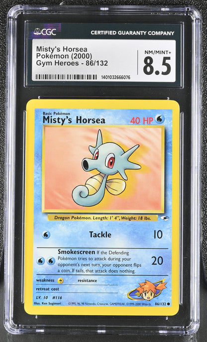 2000 Gym Heroes #86/132 Misty's Horsea CGC 8.5