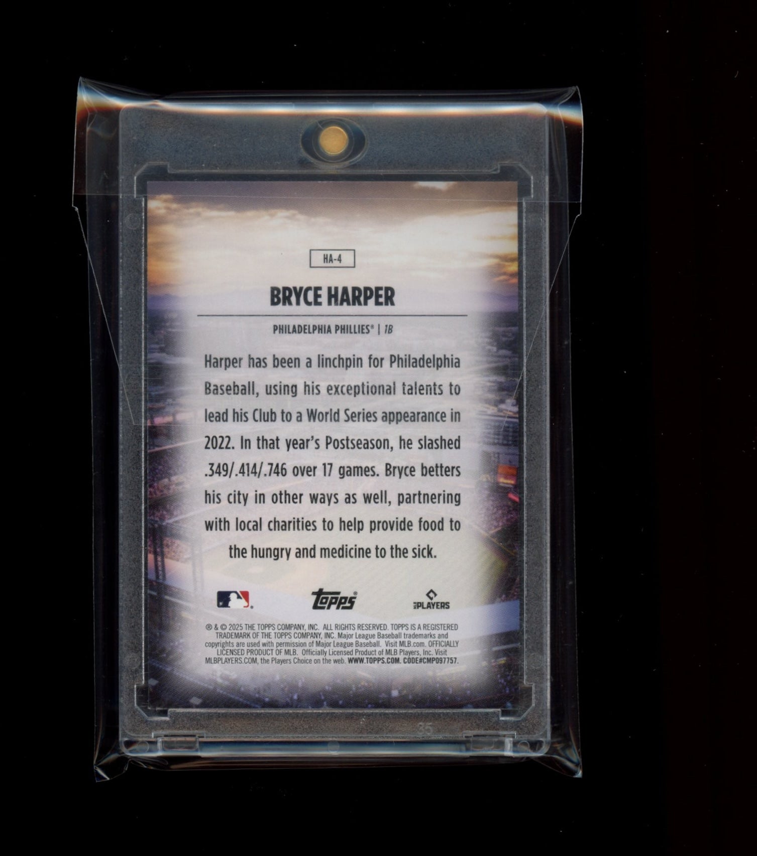 2025 Topps #HA-4 Bryce Harper Home Field Advantage