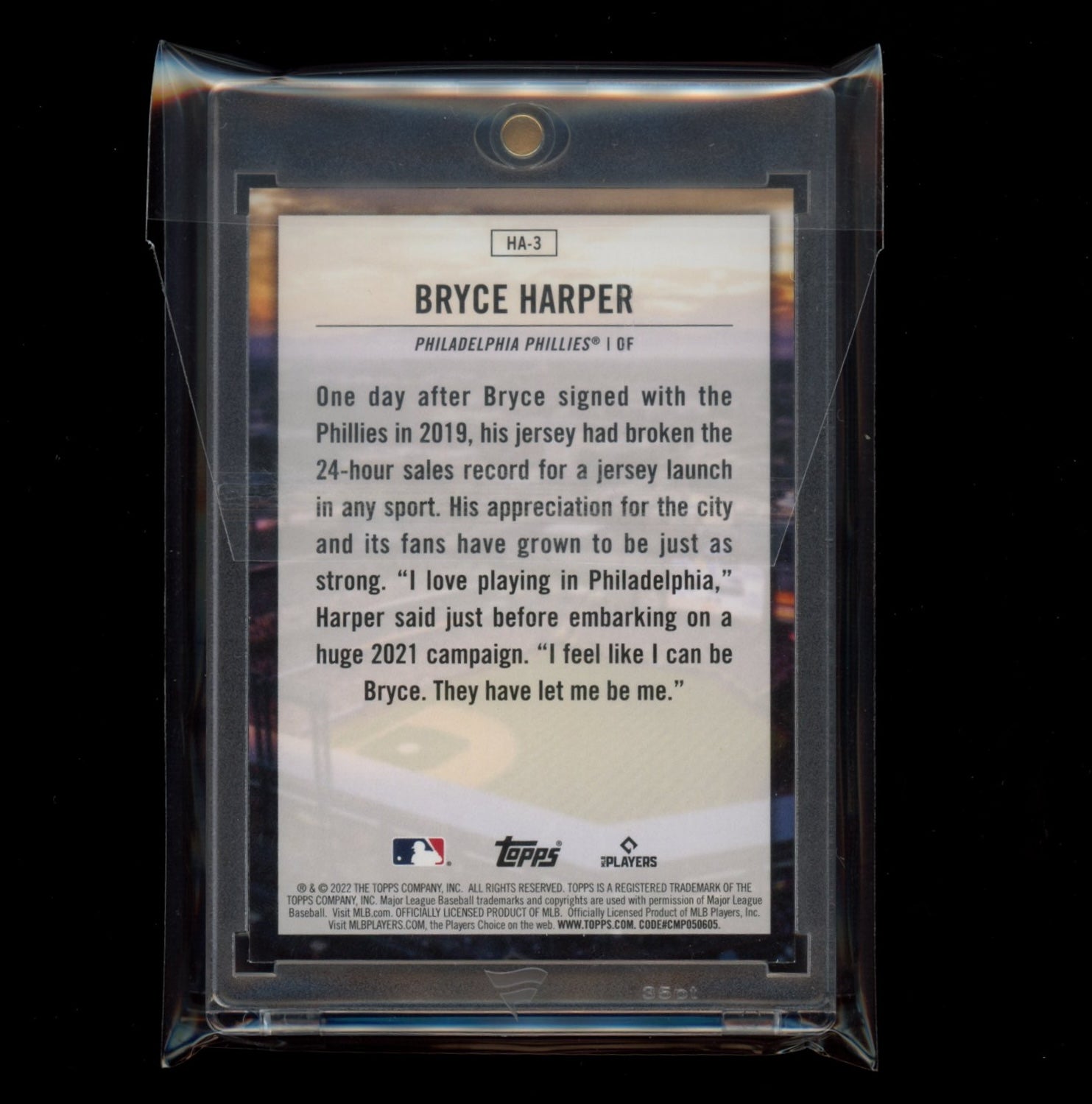 2022 Topps #HA-3 Bryce Harper Home Field Advantage