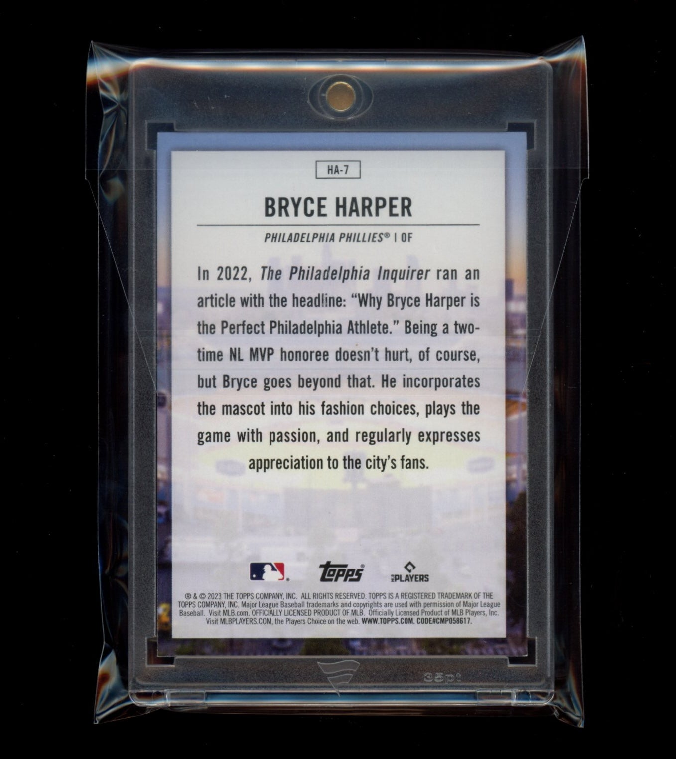 2023 Topps #HA-7 Bryce Harper Home Field Advantage