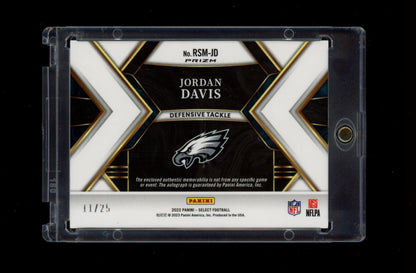 2022 Panini Select #RSM-JD Jordan Davis Rookie RPA Tie-Dye Prizm #/25