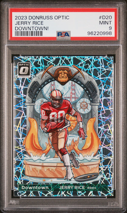 2023 Panini Donruss Optic Downtown! #D20 Jerry Rice PSA 9