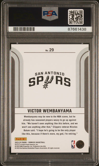2023 Panini Donruss Franchise Features #29 Victor Wembanyama PSA 9