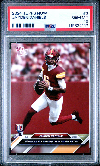 2024 Topps Now #3 Jayden Daniels PSA 10