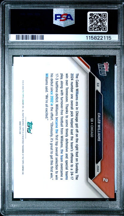 2024 Topps Now #2 Caleb Williams PSA 10