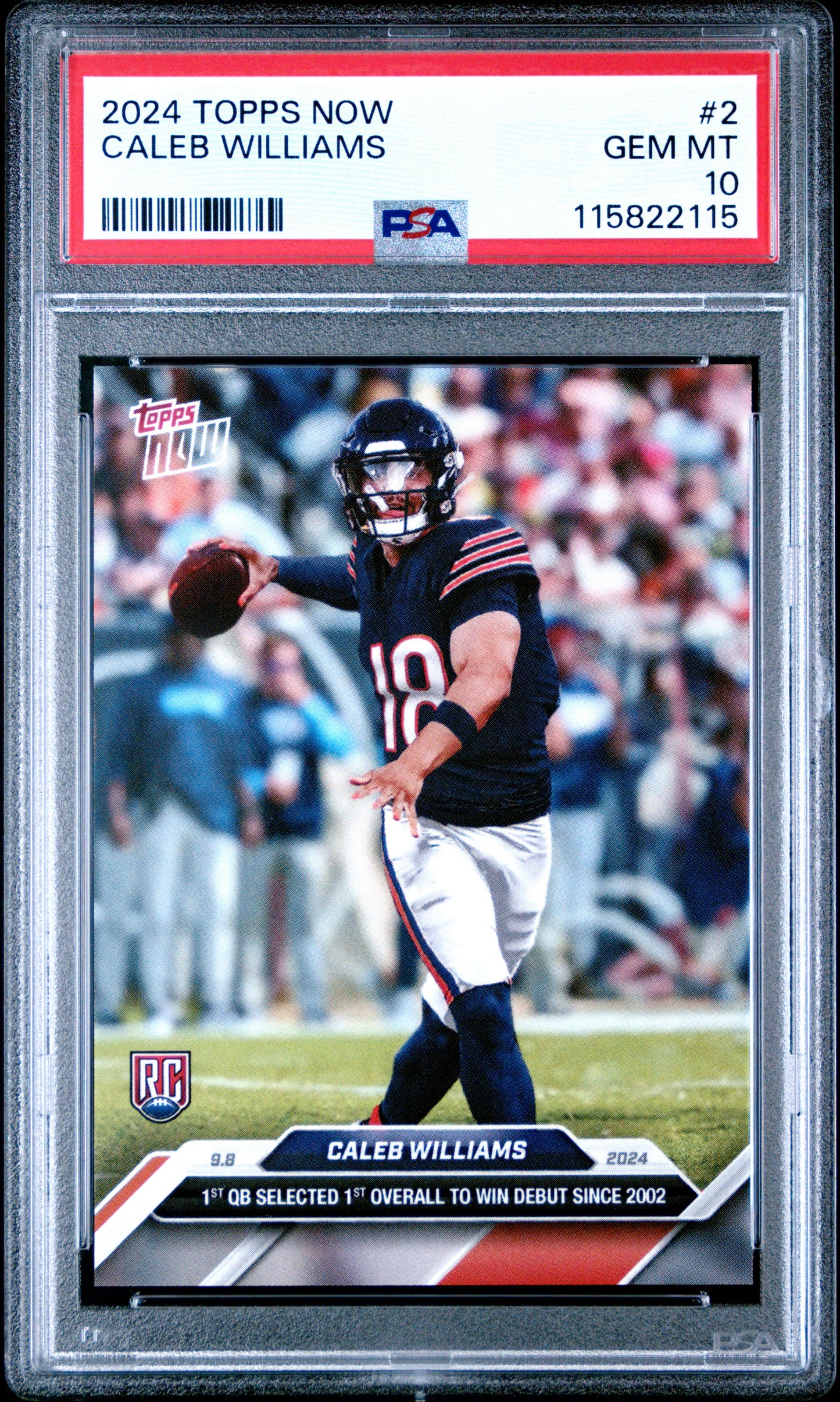 2024 Topps Now #2 Caleb Williams PSA 10